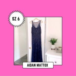 STUNNING Navy Sequin Aidan Mattox Gown